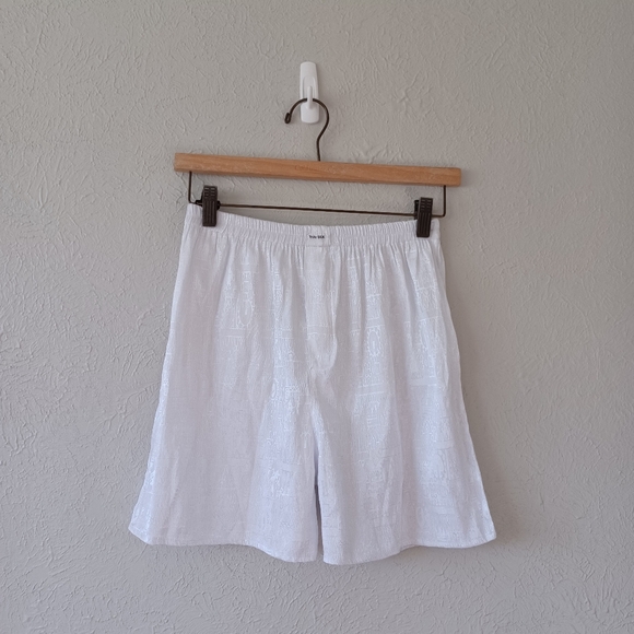 White Thai Silk Shorts - Picture 1 of 6
